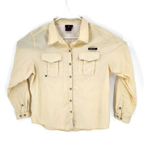 Little Donkey Andy Mens Power Dry Fishing Shirt Yellow Button Vented Pockets L
